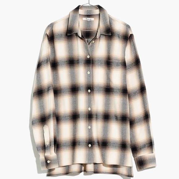 Like New Madewell Flannel Oversized Ex-Boyfriend Shirt in Robson Plaid, M - Picture 4 of 12